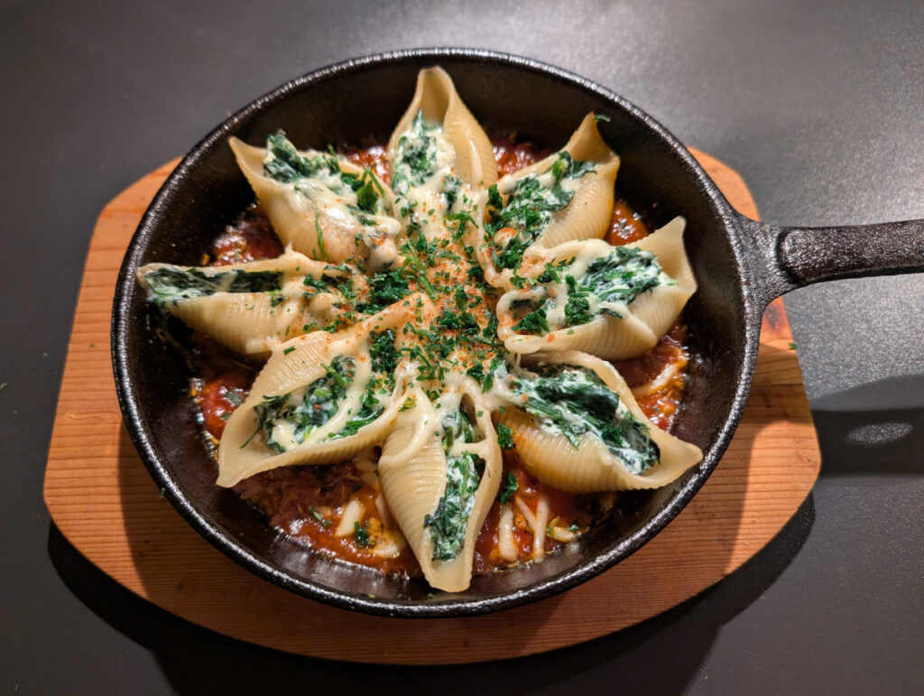 Conchiglioni al forno Spinaci Ricotta - Muschelpasta gefüllt mit Spinat und Ricotta