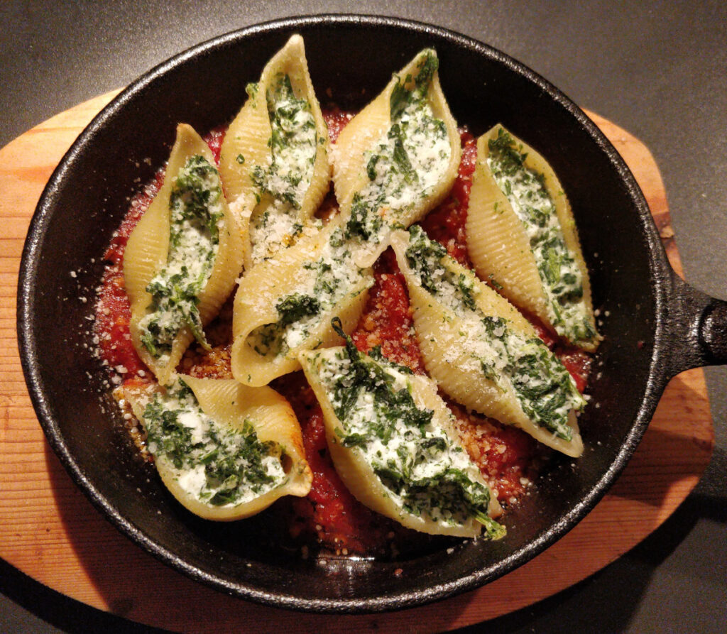 Conchiglioni al forno Spinaci Ricotta - Muschelpasta gefüllt mit Spinat und Ricotta